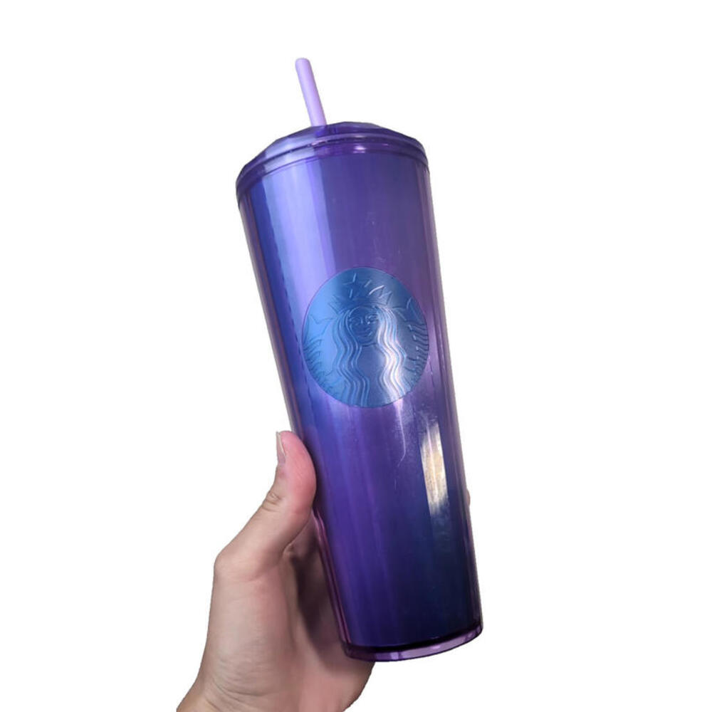 NEW Starbucks 2022 24oz Kaleidoscope Purple Dome Pleated Venti Cold Cup Tumbler